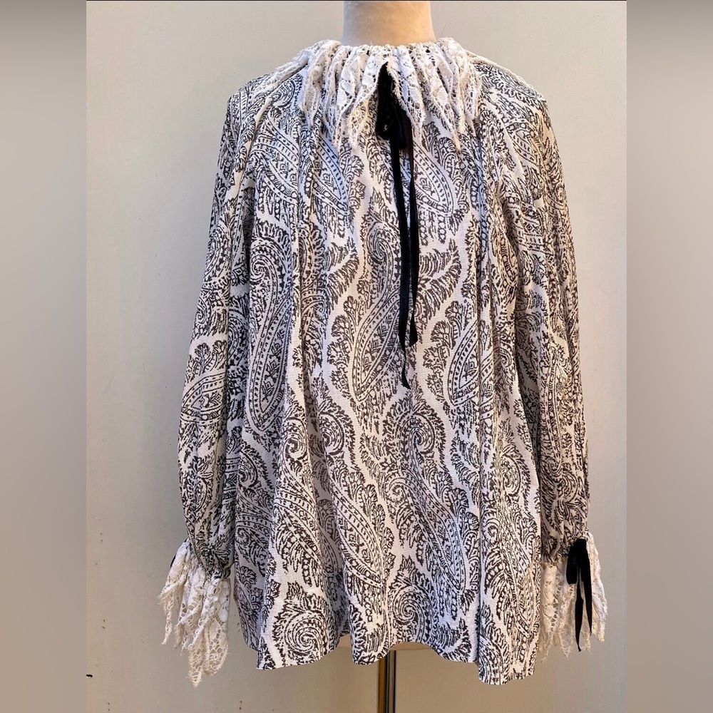 Vintage Gina Fratini Mini Dress / Tunic with Pierrot Collar Size Small